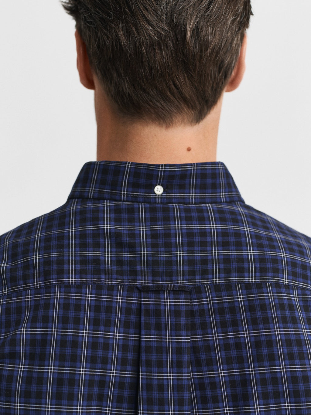 Mens Persian Blue Classic Poplin Check Shirt