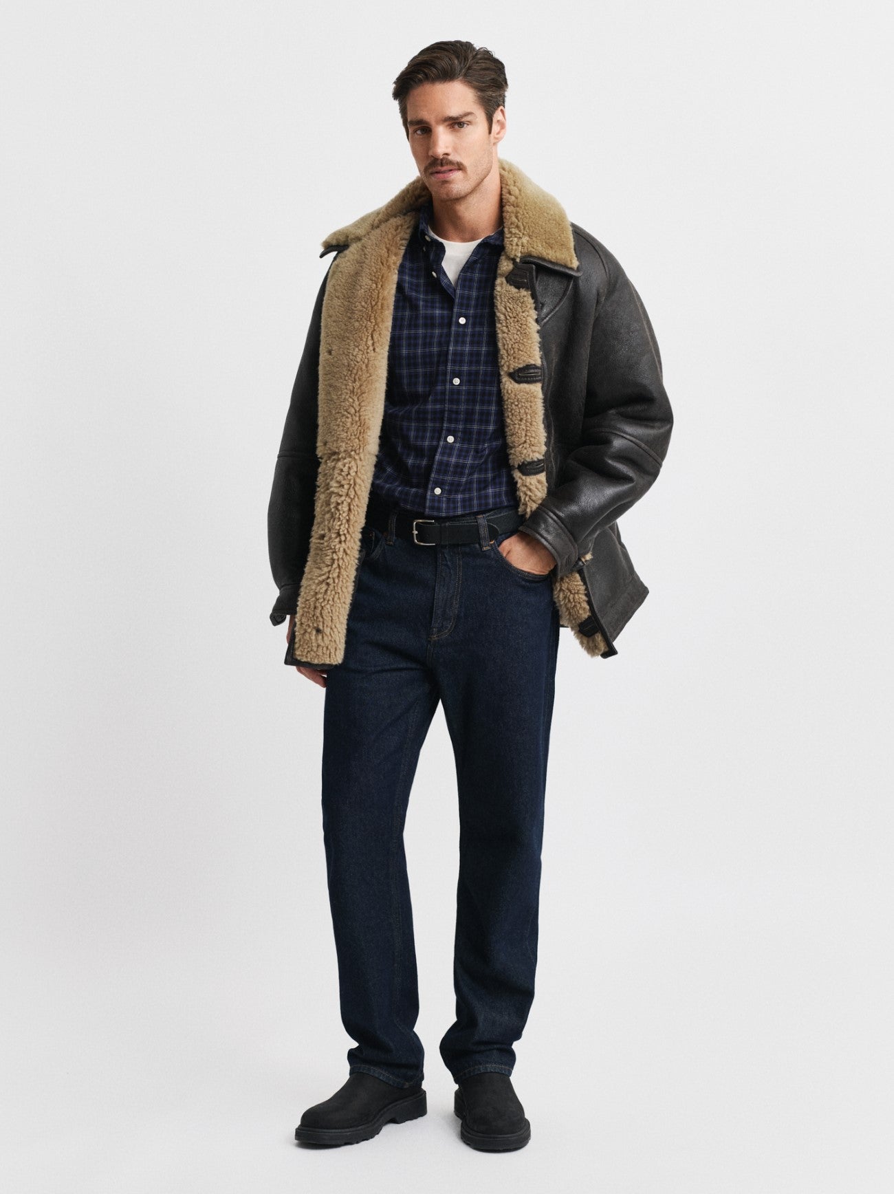 Mens Persian Blue Classic Poplin Check Shirt