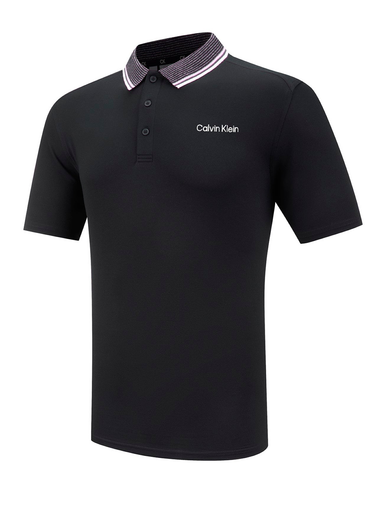 Mens Black Tipped Collar Polo Shirt