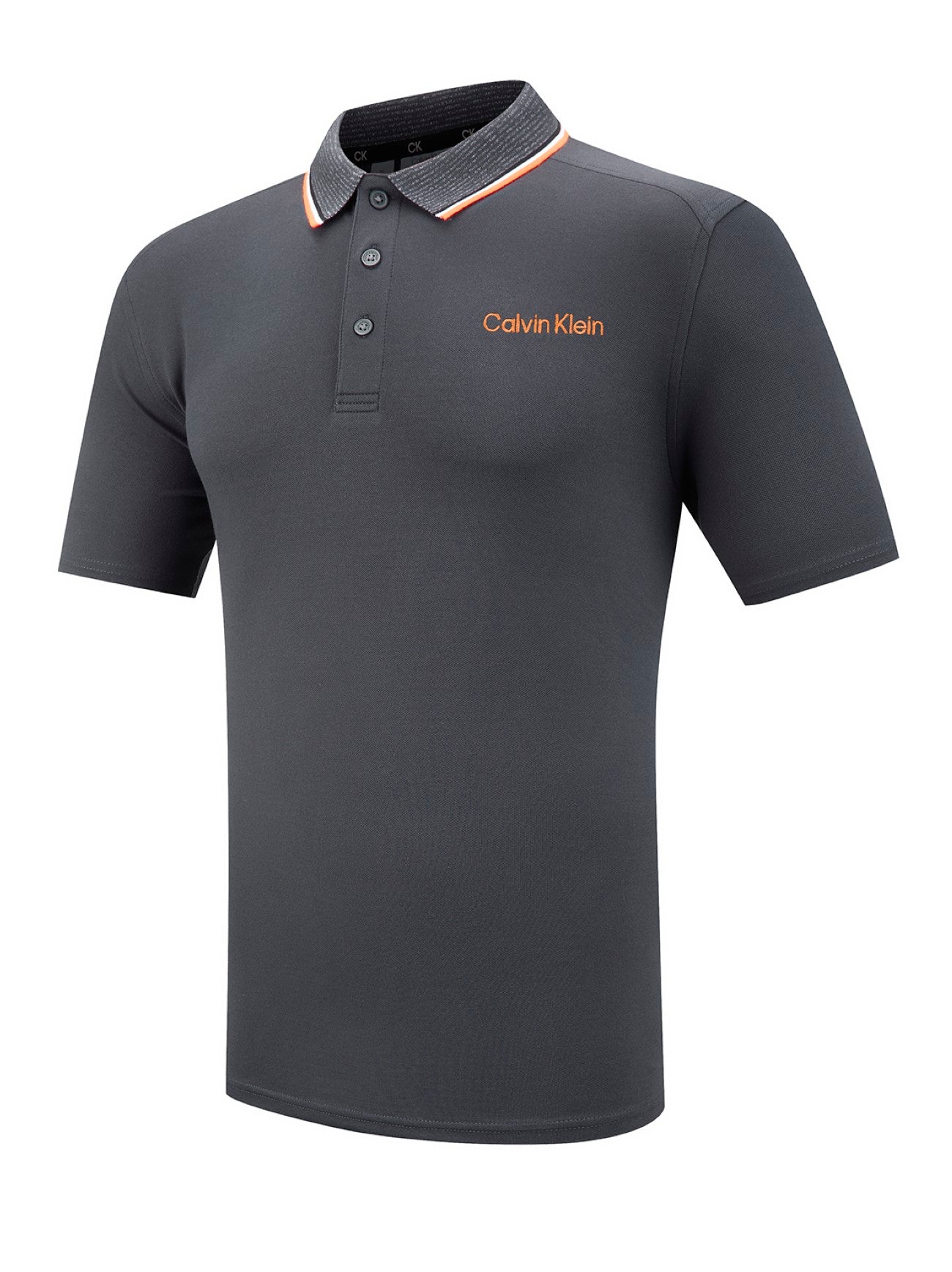 Mens Charcoal Tipped Collar Polo Shirt