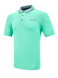 Mens Mint Green Tipped Collar Polo Shirt