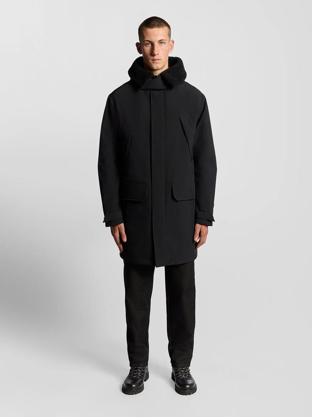 Mens Jet Black Cold Weather Parka
