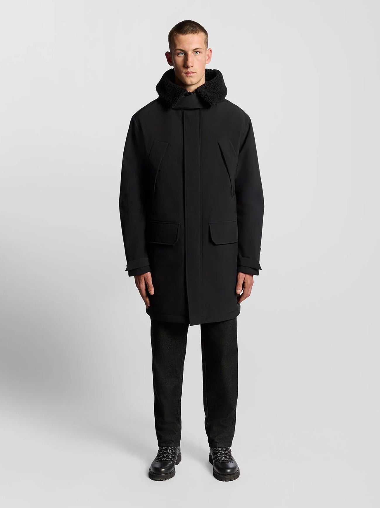 Mens Jet Black Cold Weather Parka