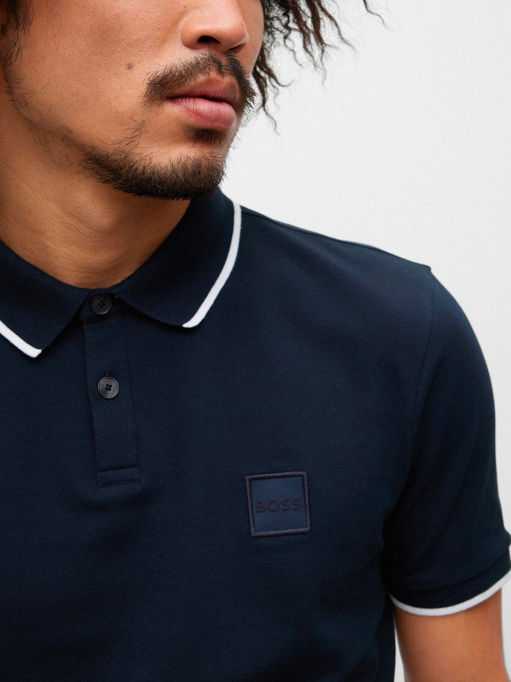 Mens Dark Blue Passertip Polo Shirt