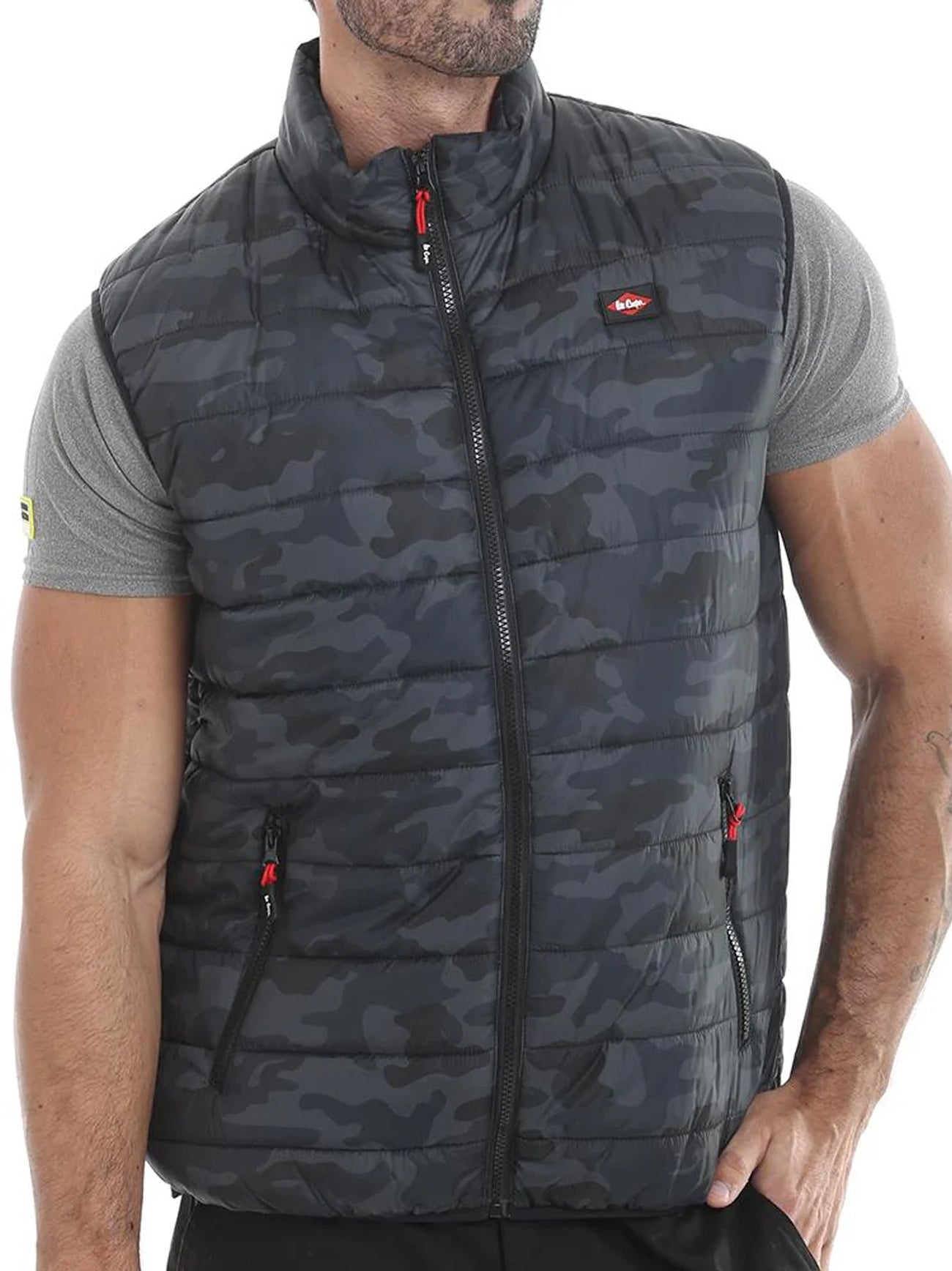 Mens Dark Camo Padded Vest
