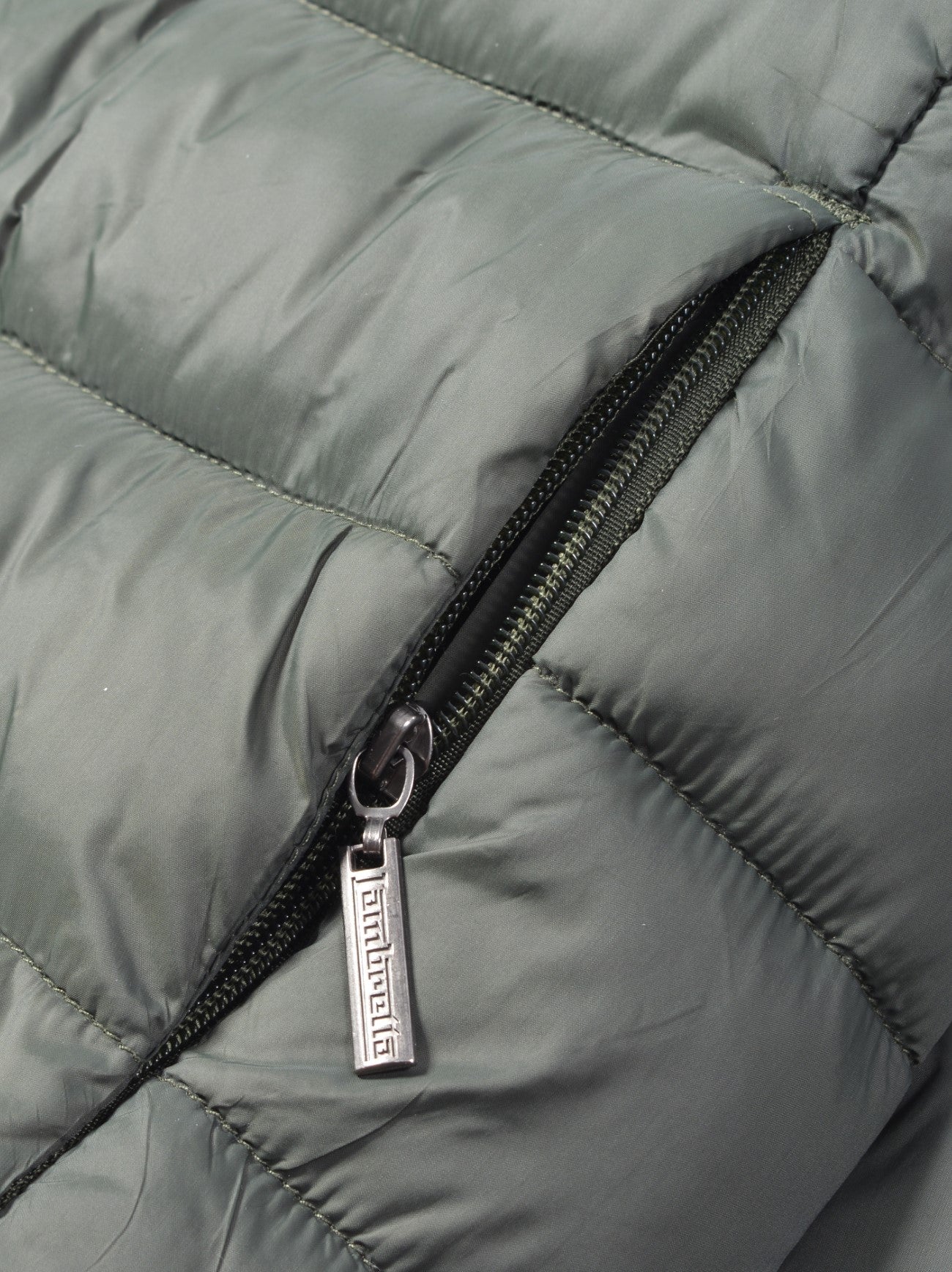Mens Khaki Hooded Puffer Jacket