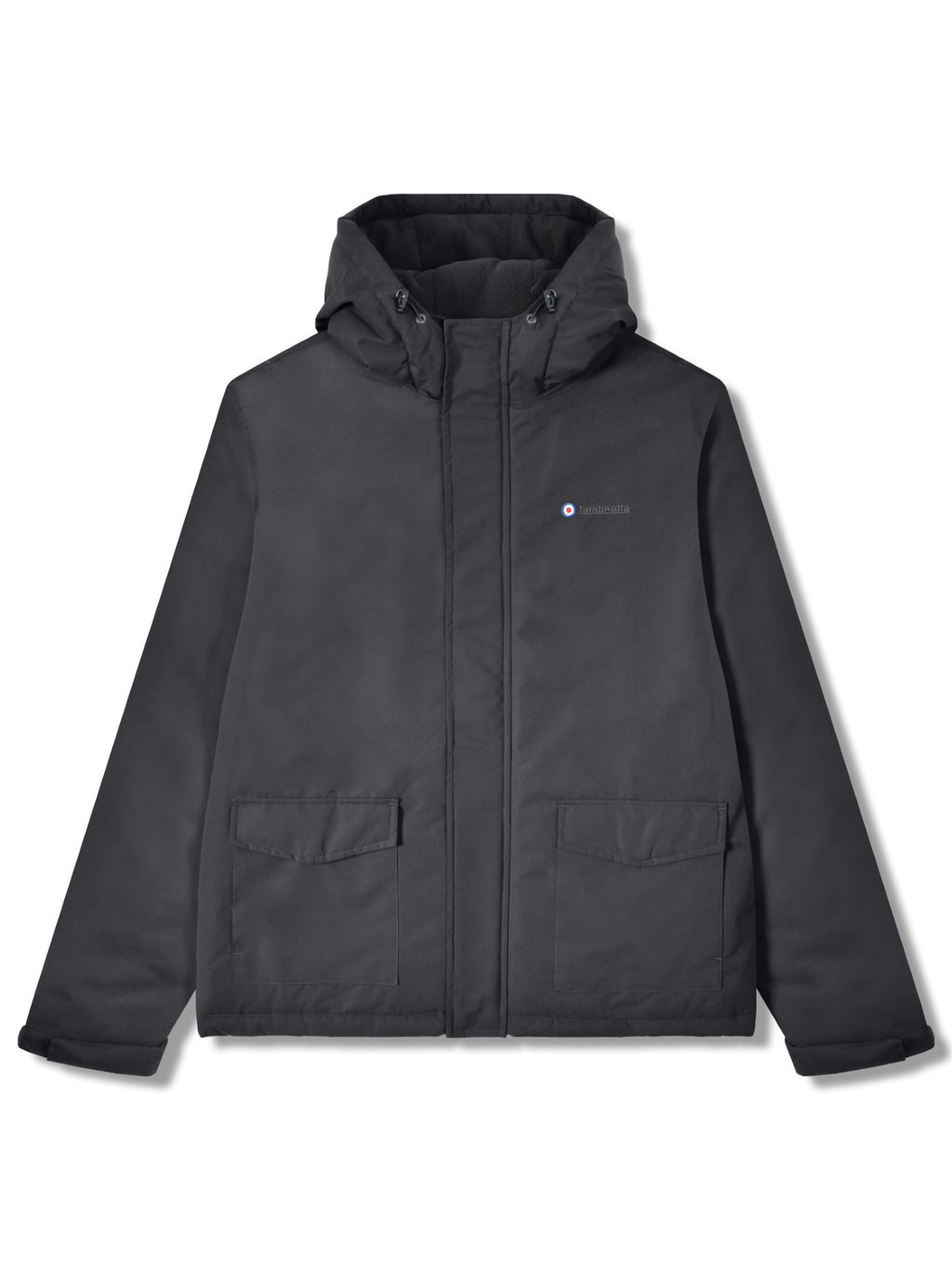 Mens Black Hooded Padded Jacket