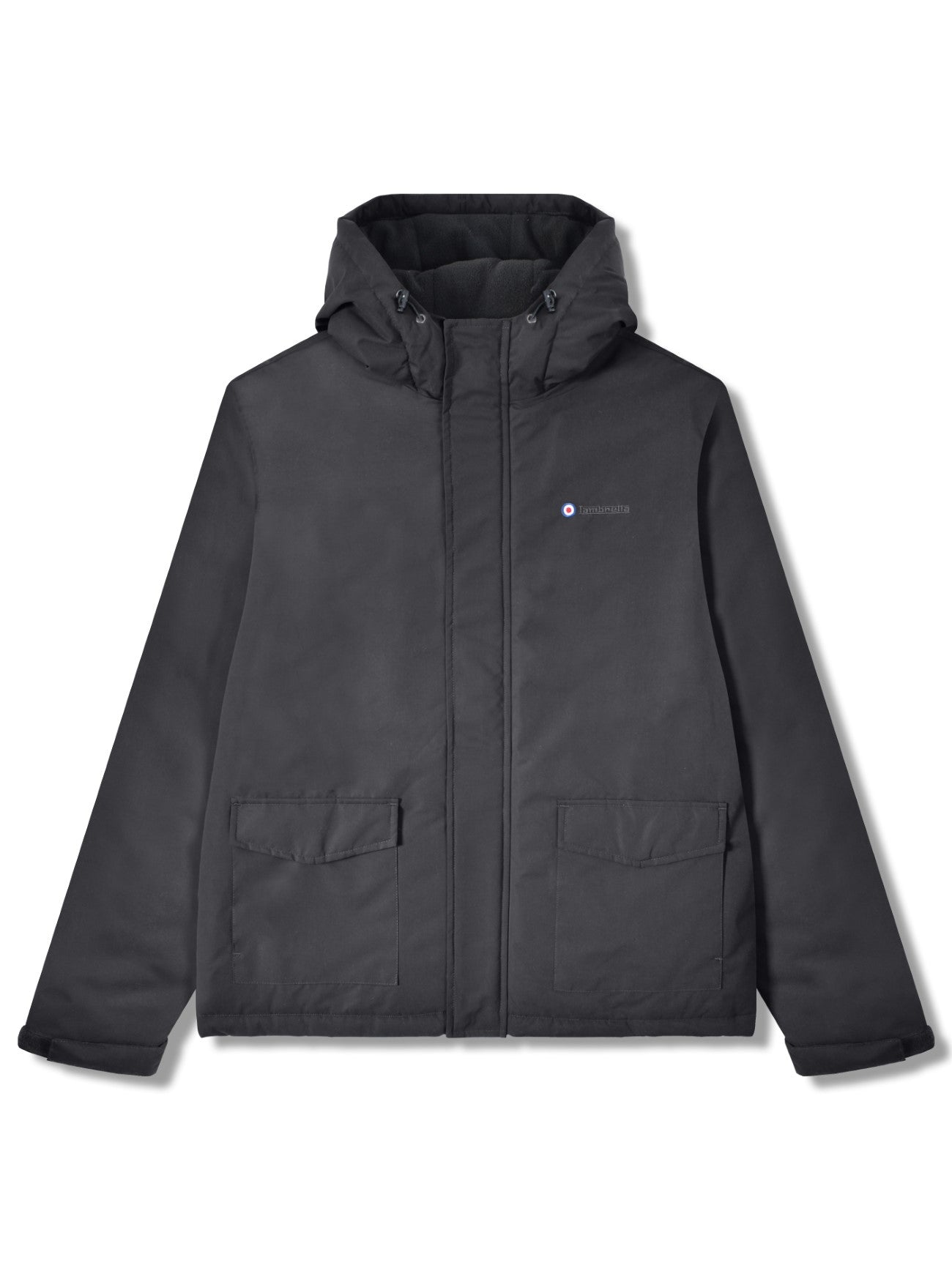 Mens Black Hooded Padded Jacket