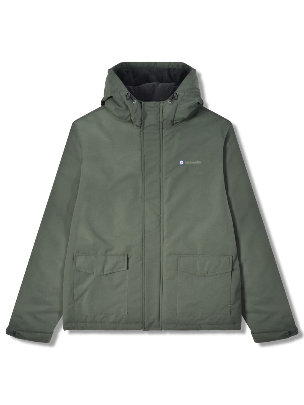 Mens Khaki Hooded Padded Jacket