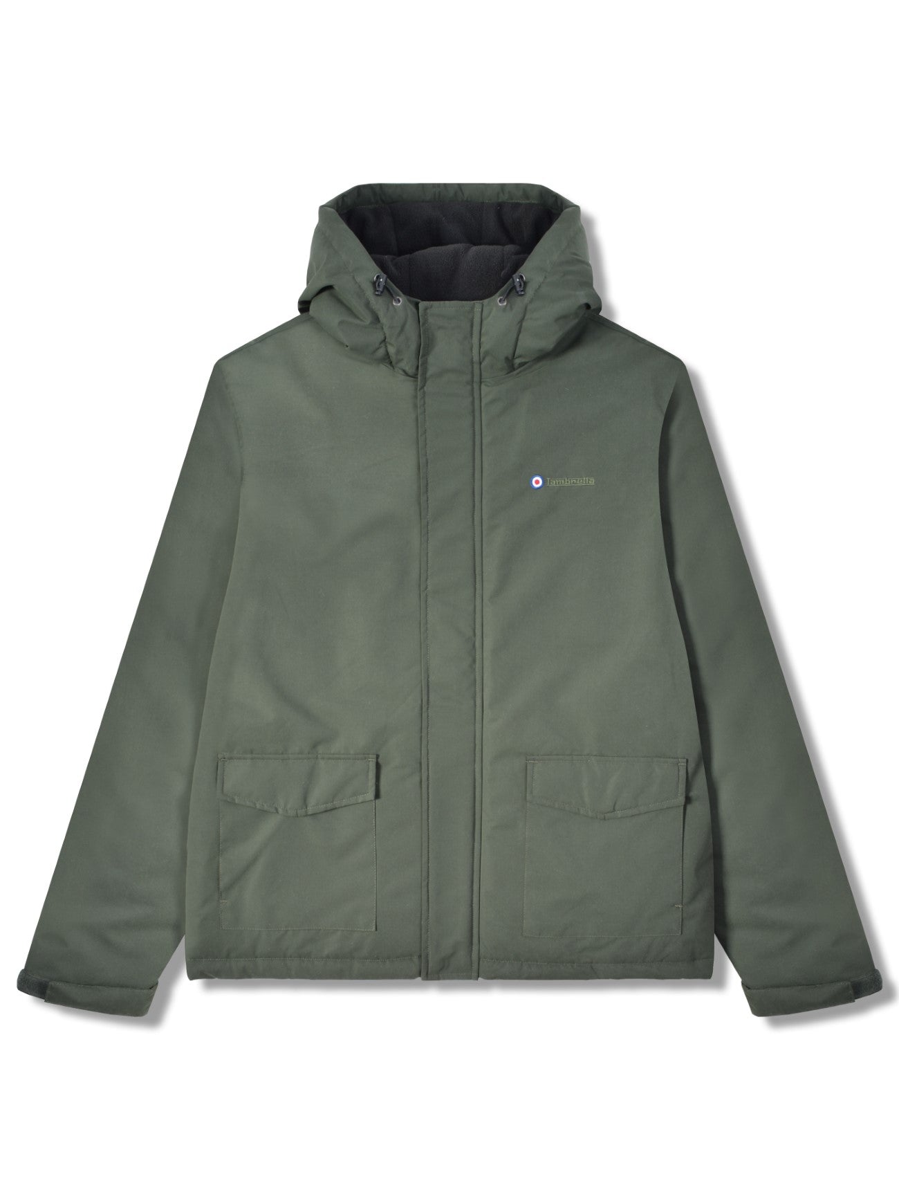 Mens Khaki Hooded Padded Jacket