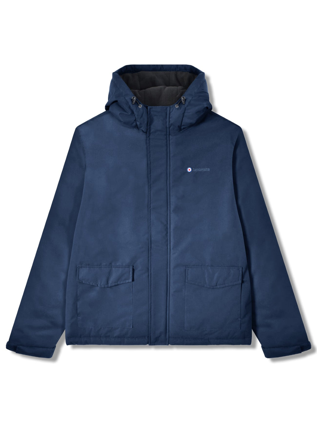 Mens Navy Hooded Padded Jacket