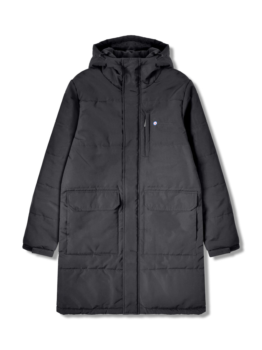 Mens Black Padded Parka Jacket
