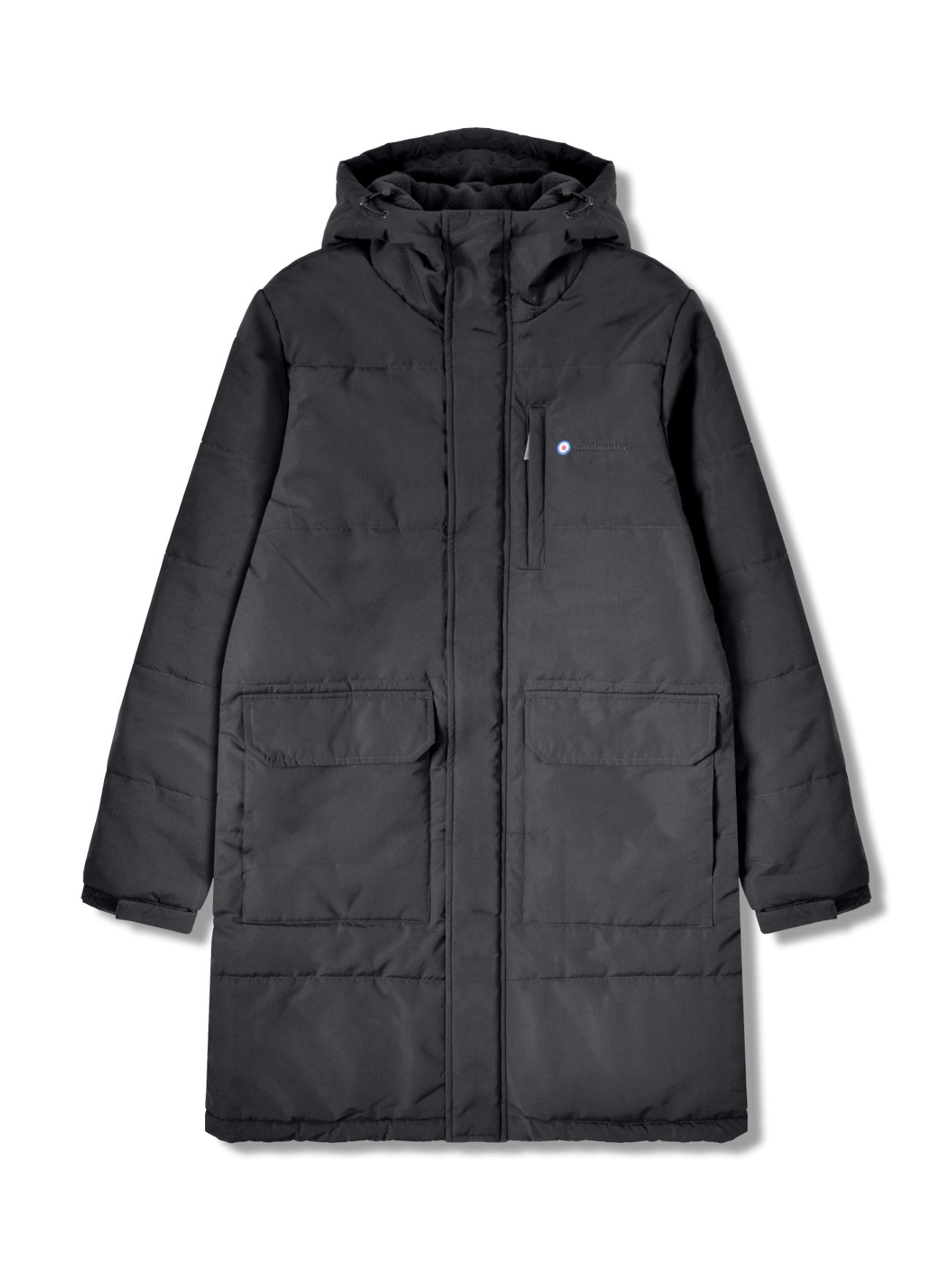 Mens Black Padded Parka Jacket