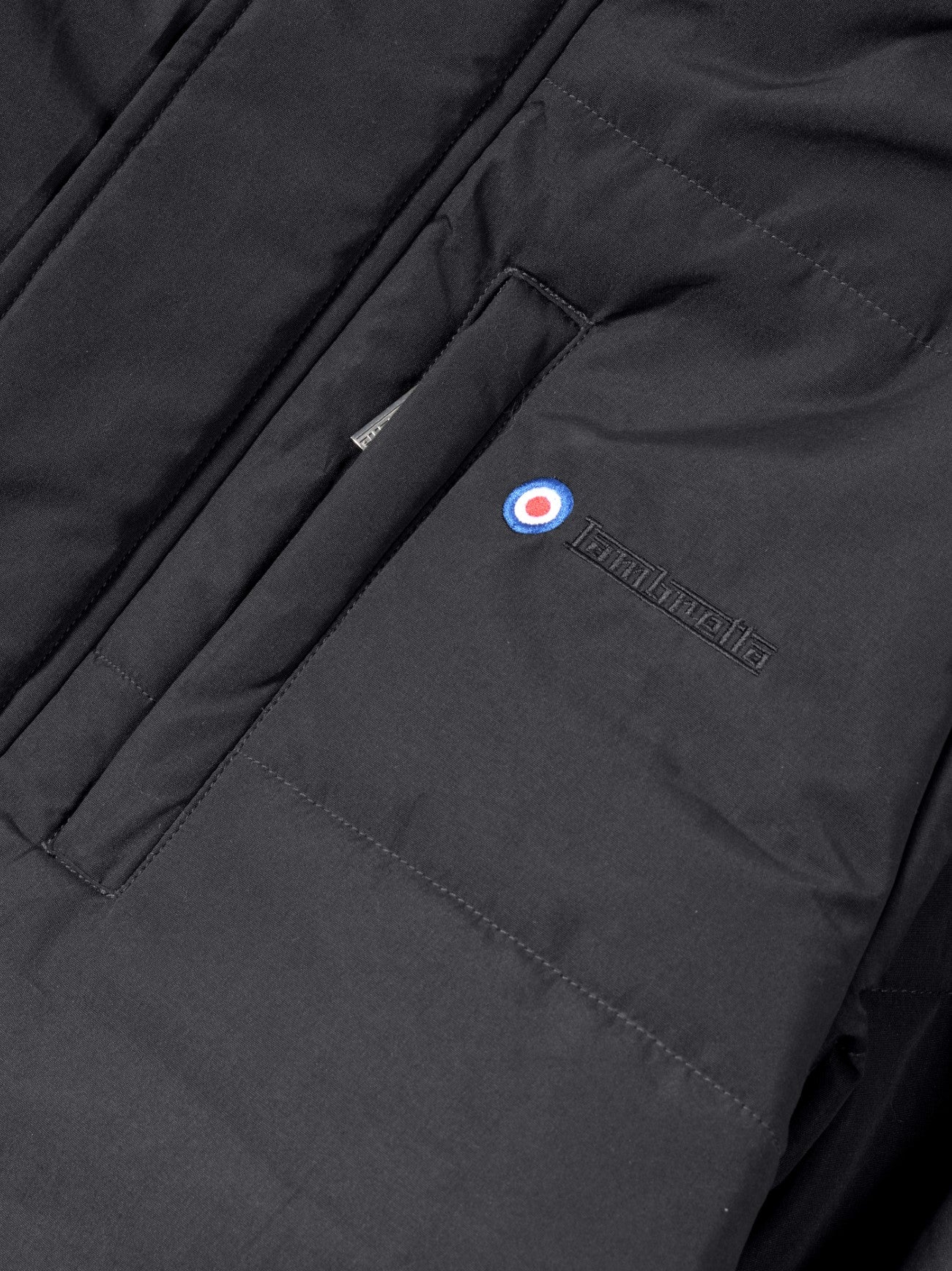 Mens Black Padded Parka Jacket