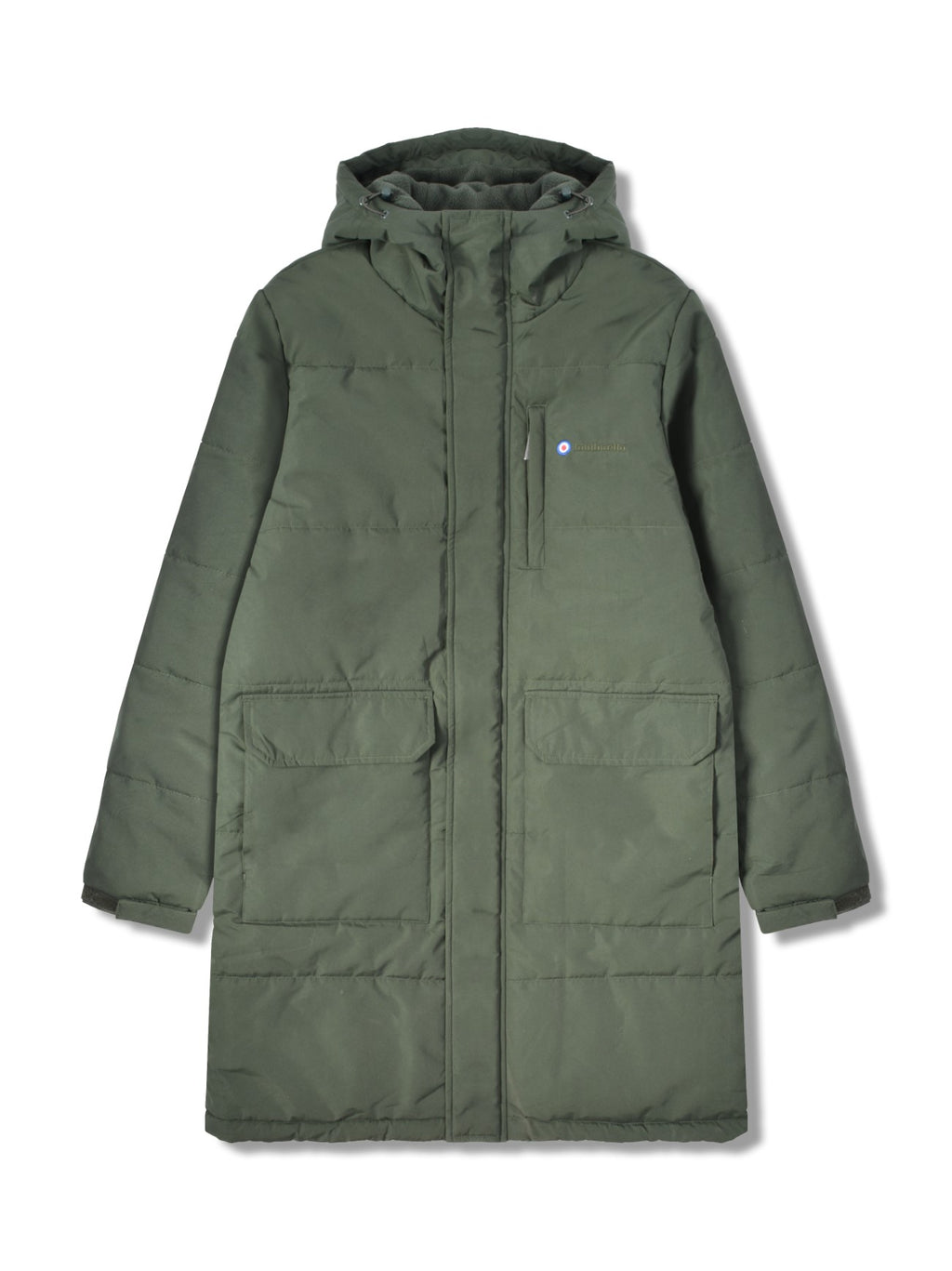 Mens Khaki Padded Parka Jacket