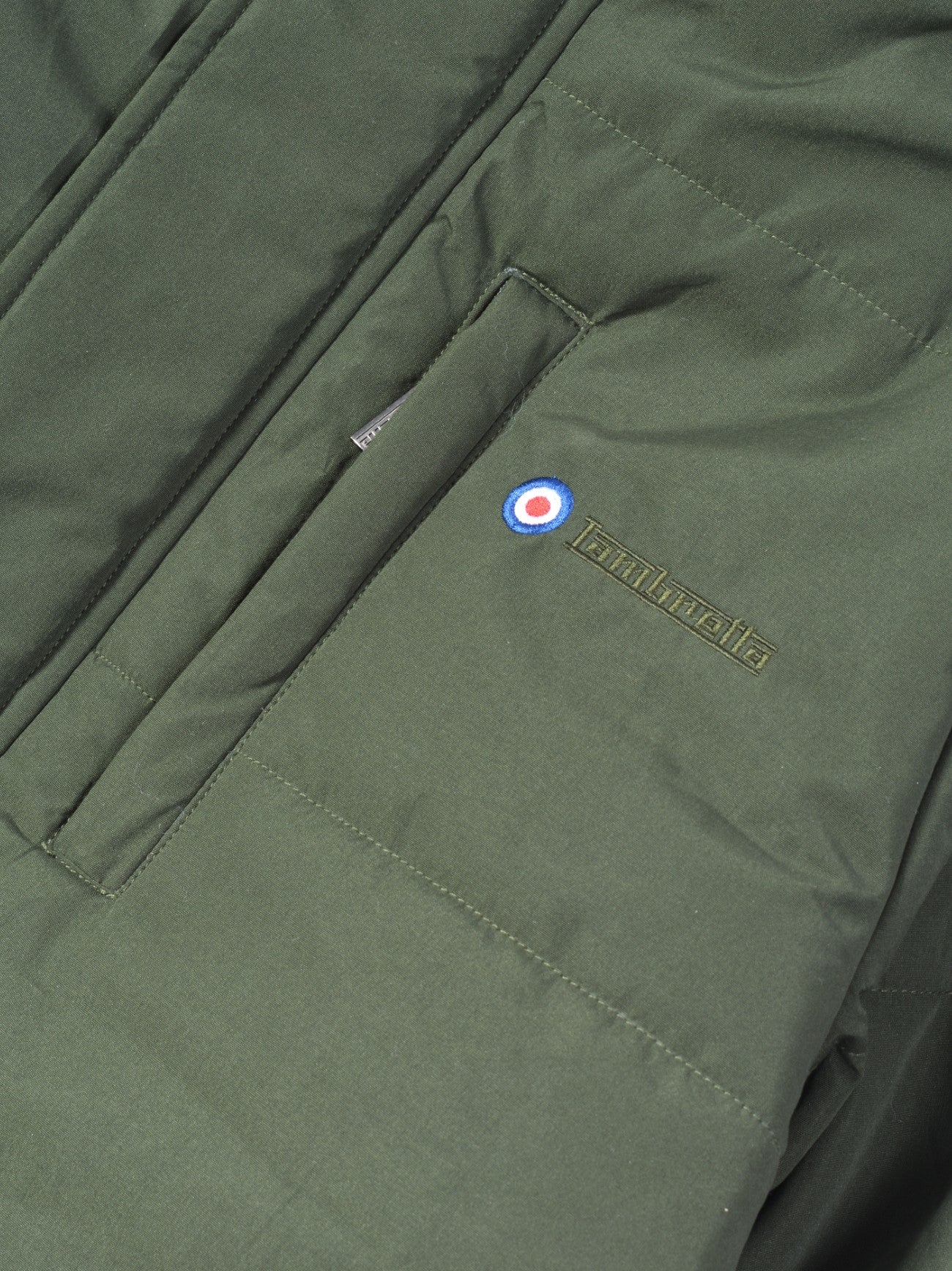 Mens Khaki Padded Parka Jacket