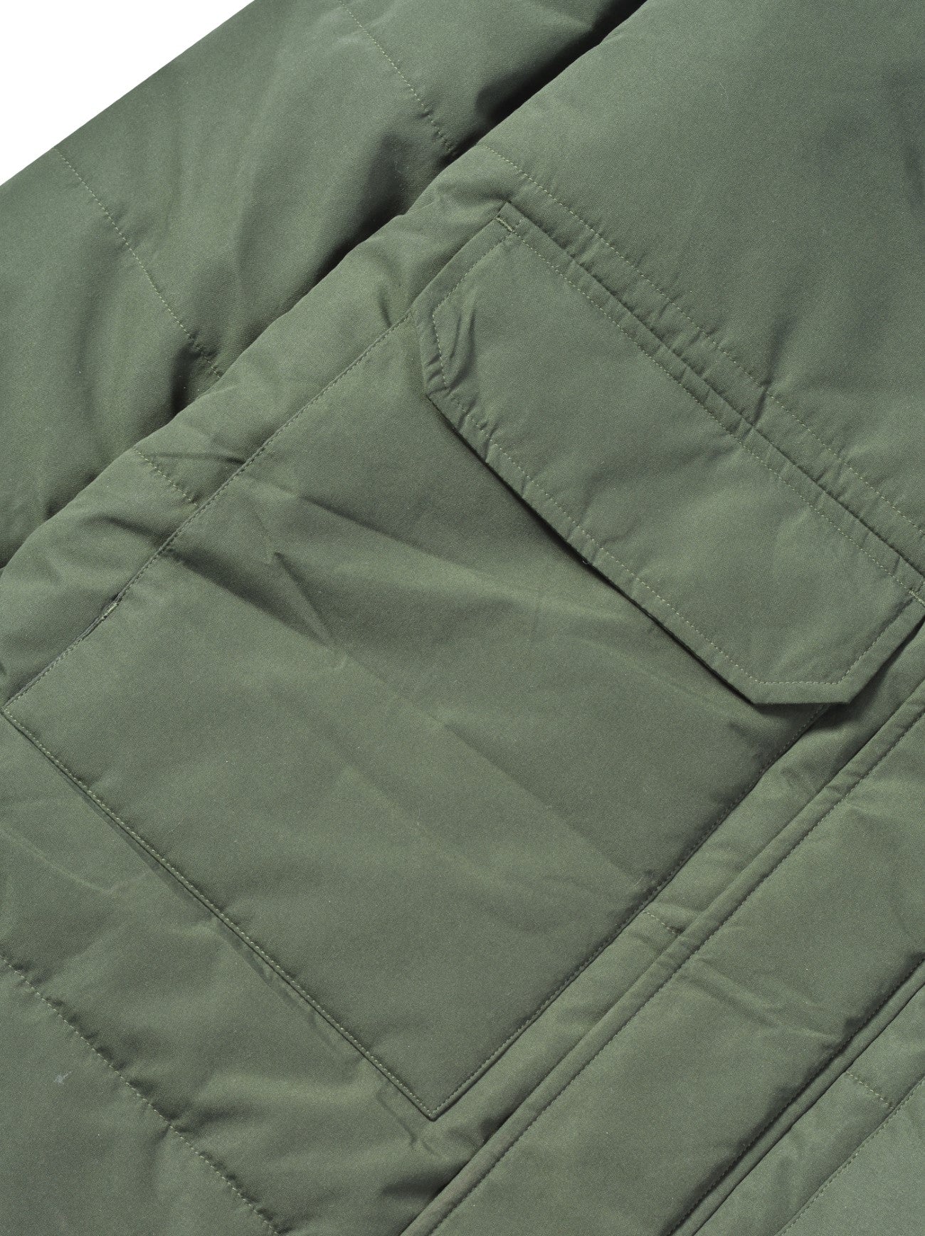 Mens Khaki Padded Parka Jacket