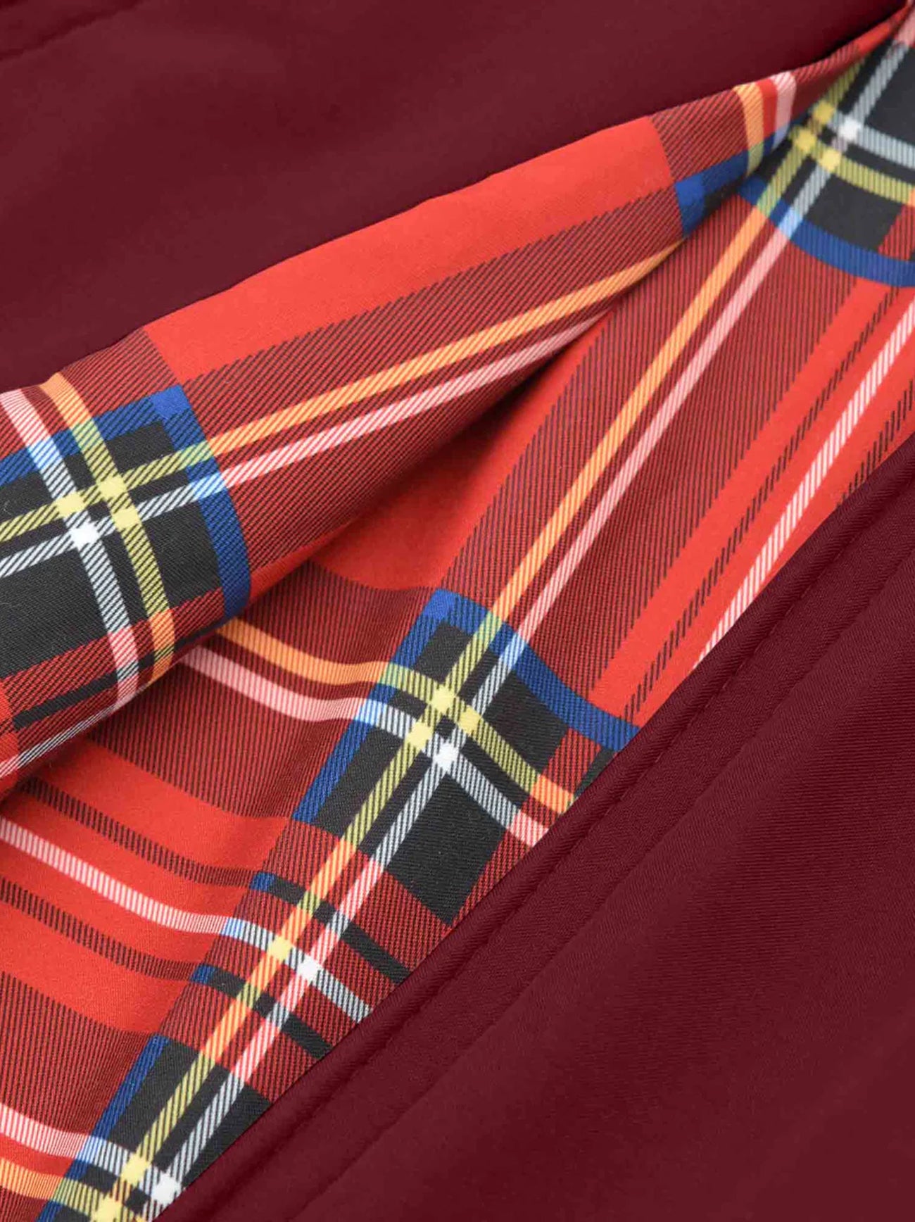 Mens Burgundy Shower Resistant Harrington Jacket