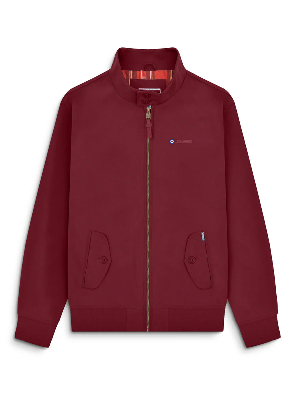 Mens Burgundy Shower Resistant Harrington Jacket