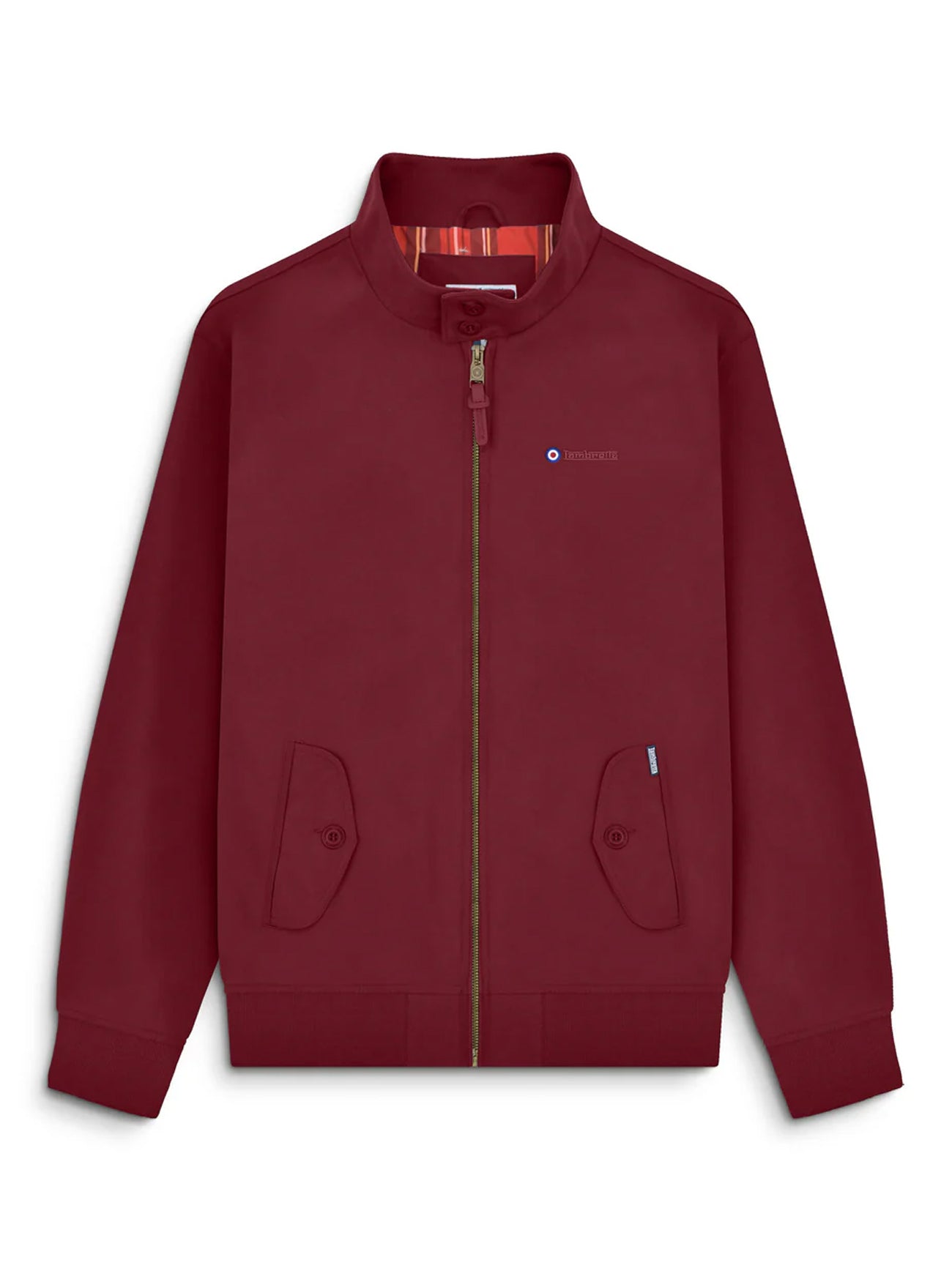 Mens Burgundy Shower Resistant Harrington Jacket