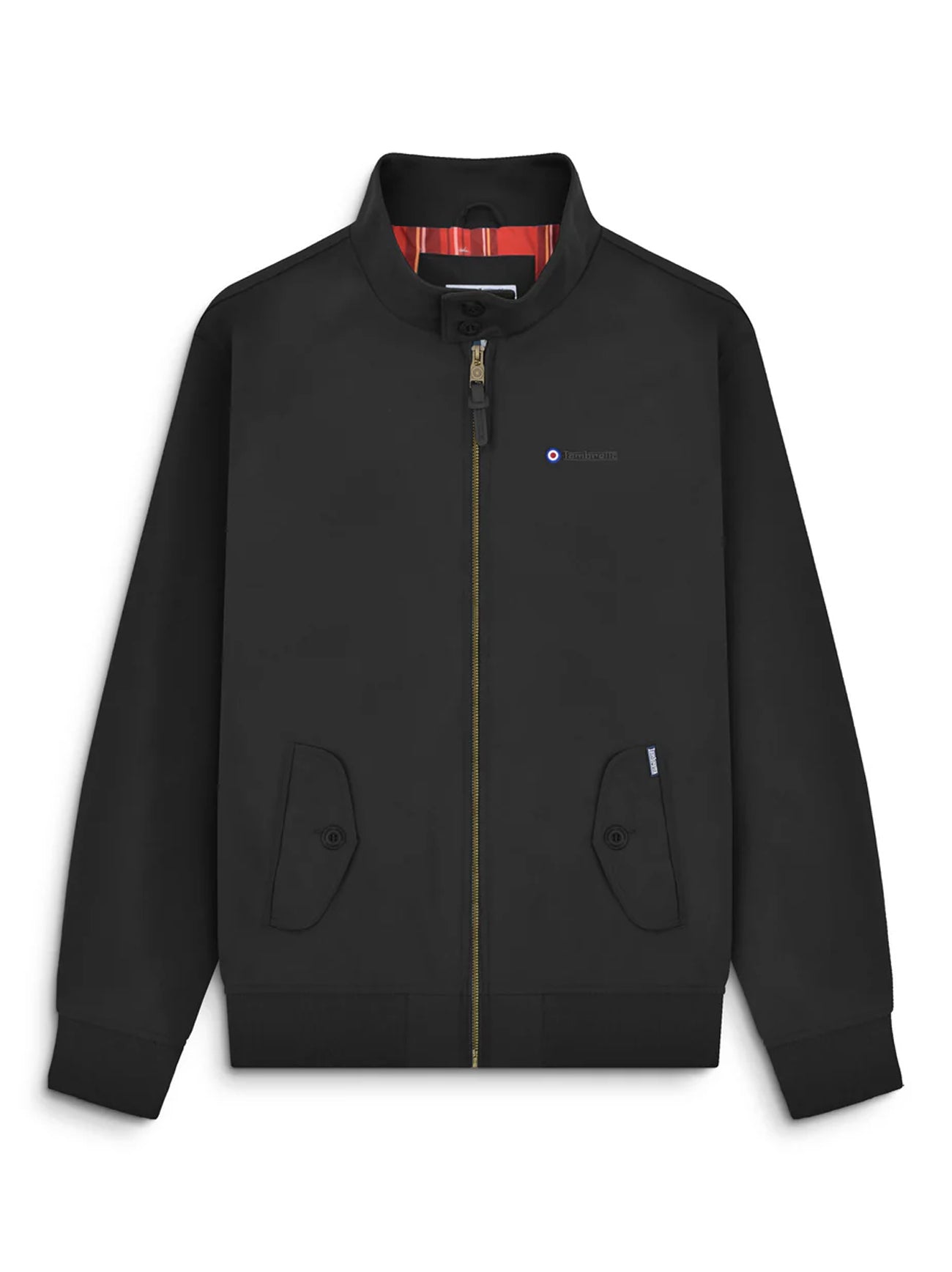Mens Black Shower Resistant Harrington Jacket