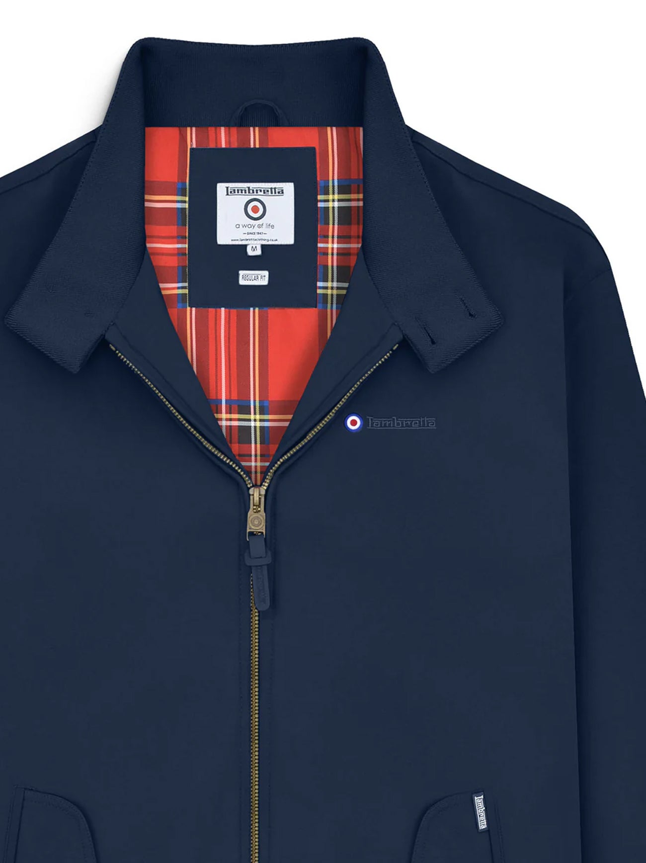 Mens Navy Shower Resistant Harrington Jacket