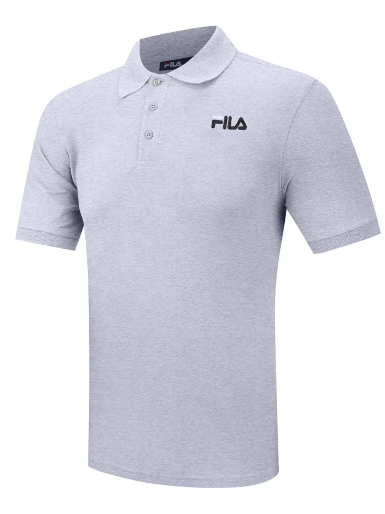 Mens Light Grey Marl Otis Graphic Polo Shirt