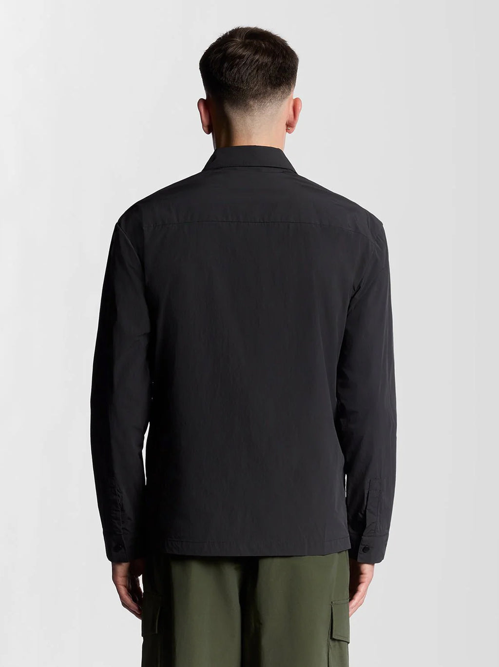 Mens Black Ice Crinkle Nylon Overshirt