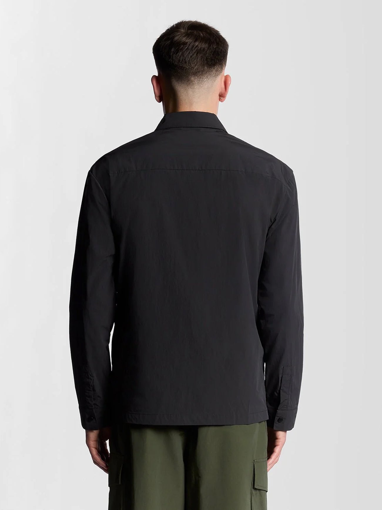 Mens Black Ice Crinkle Nylon Overshirt