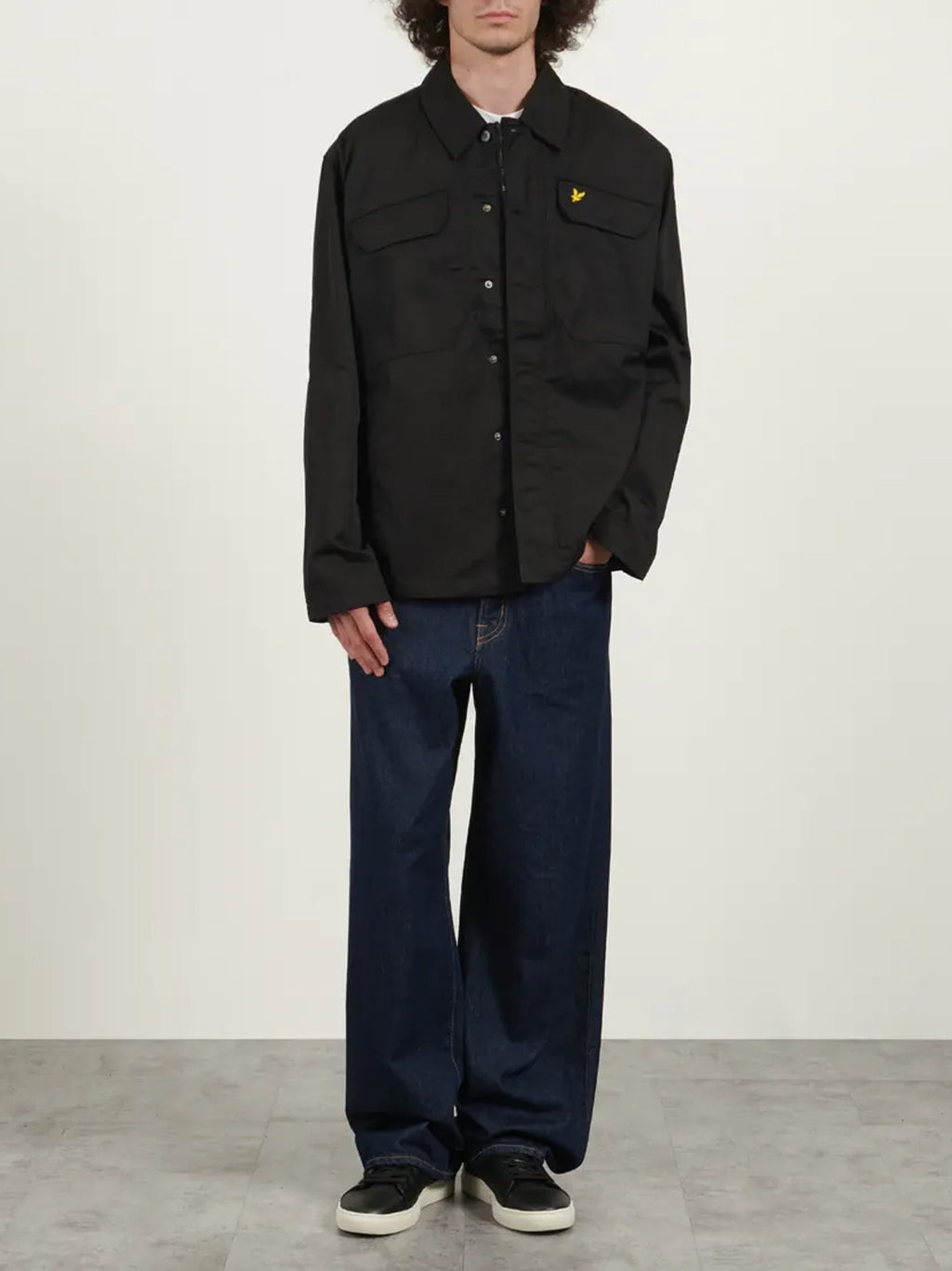 Mens Jet Black Multi Pocket Overshirt