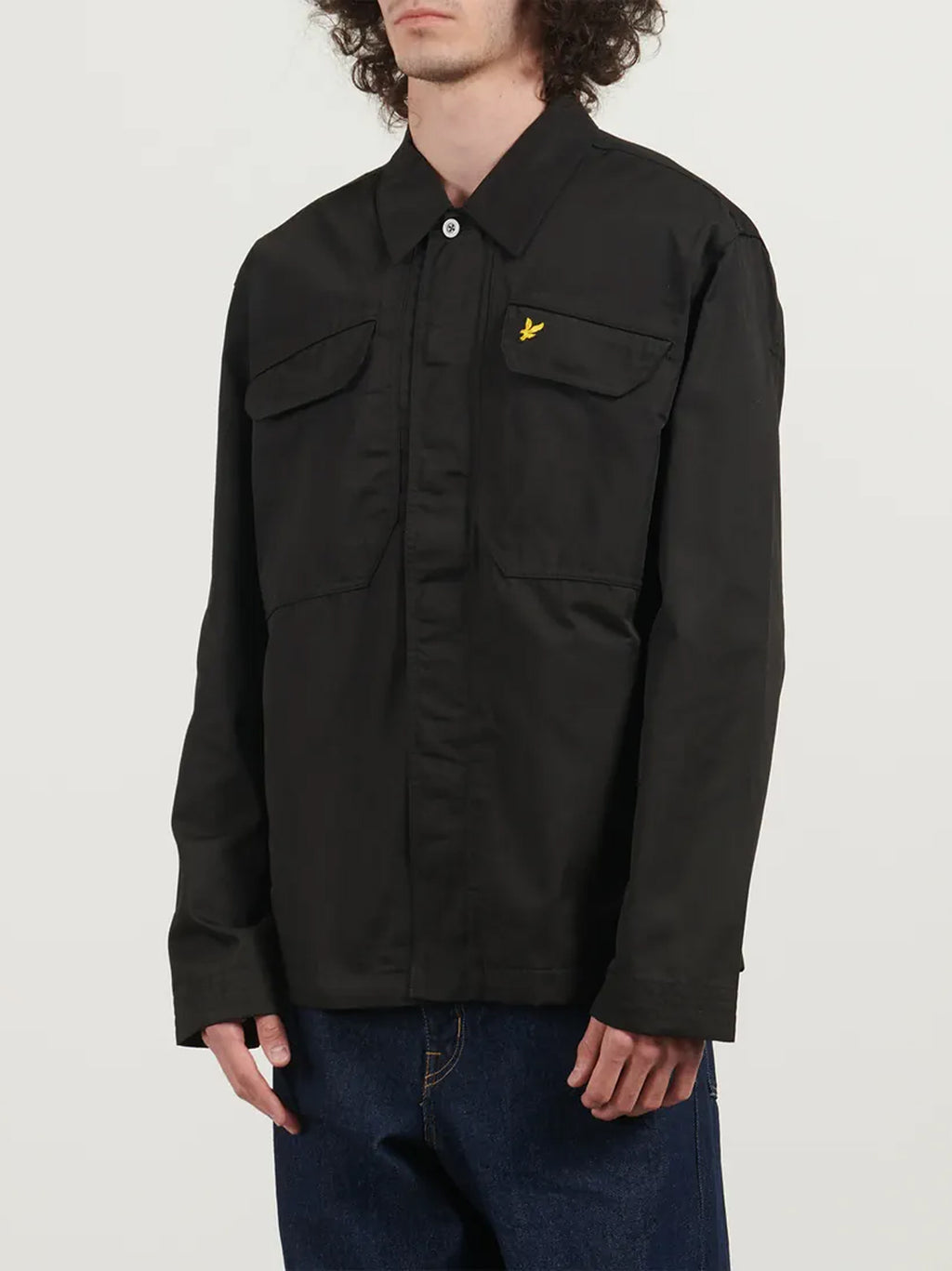 Mens Jet Black Multi Pocket Overshirt