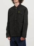 Mens Jet Black Multi Pocket Overshirt