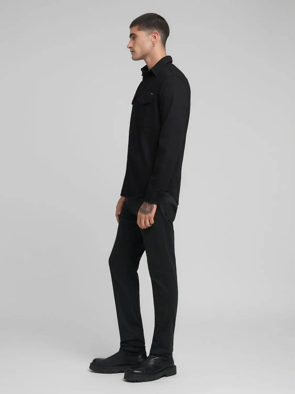 Mens Black Denim Shirt