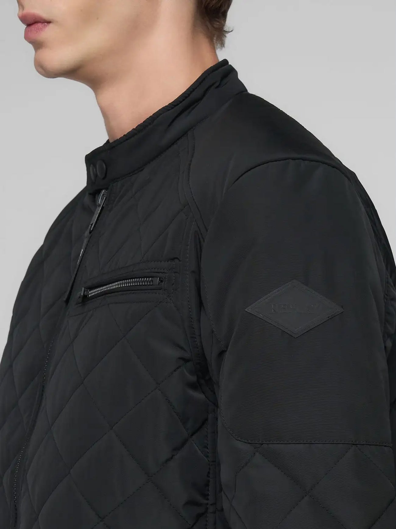 Mens Black Quilted Jacket