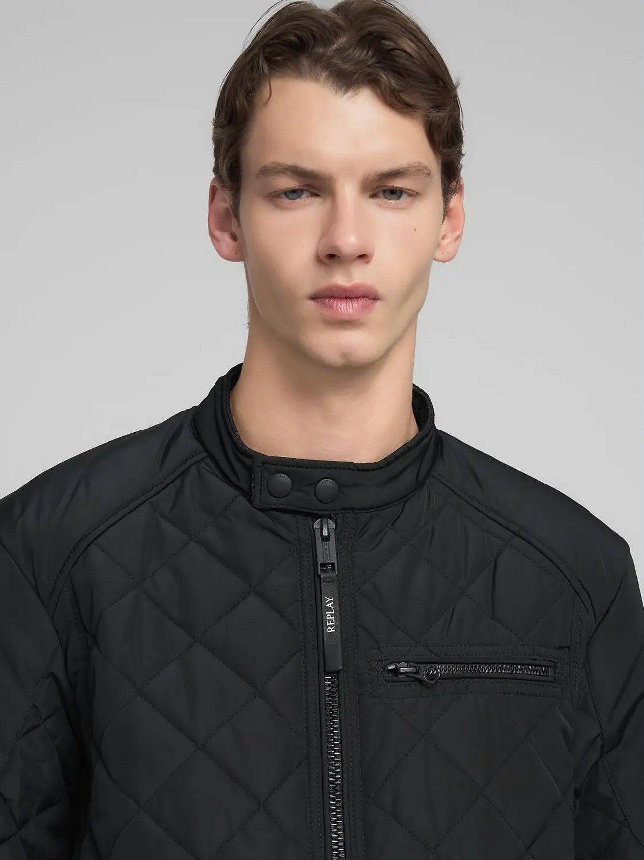 Mens Black Quilted Jacket