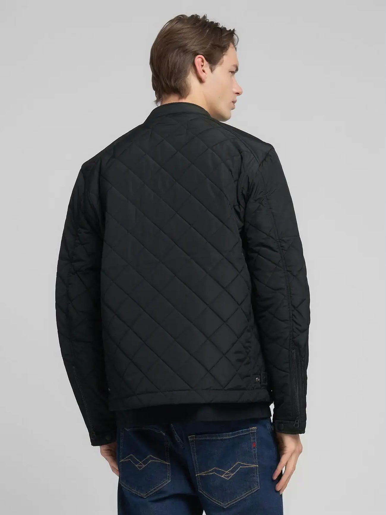 Mens Black Quilted Jacket