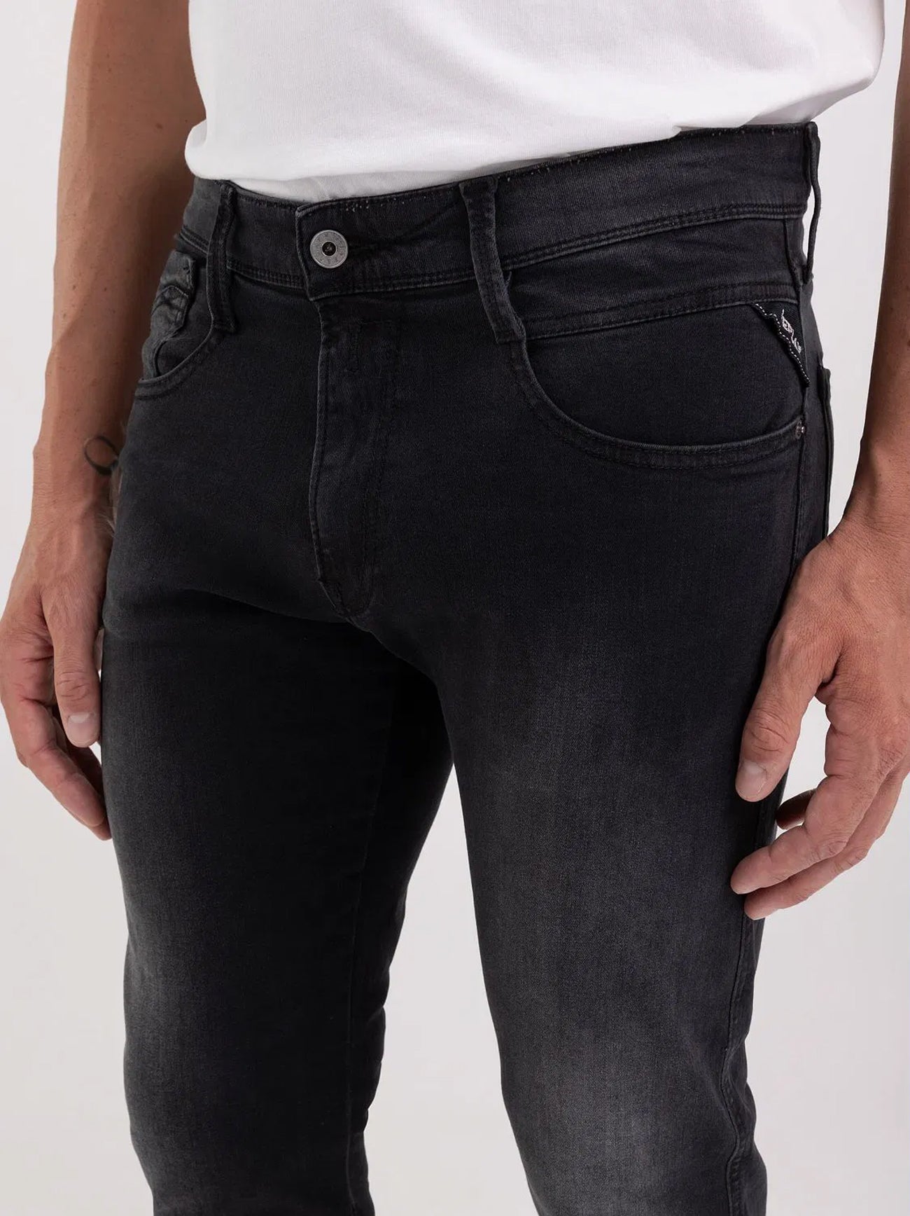 Mens Dark Grey Anbass Slim Jean