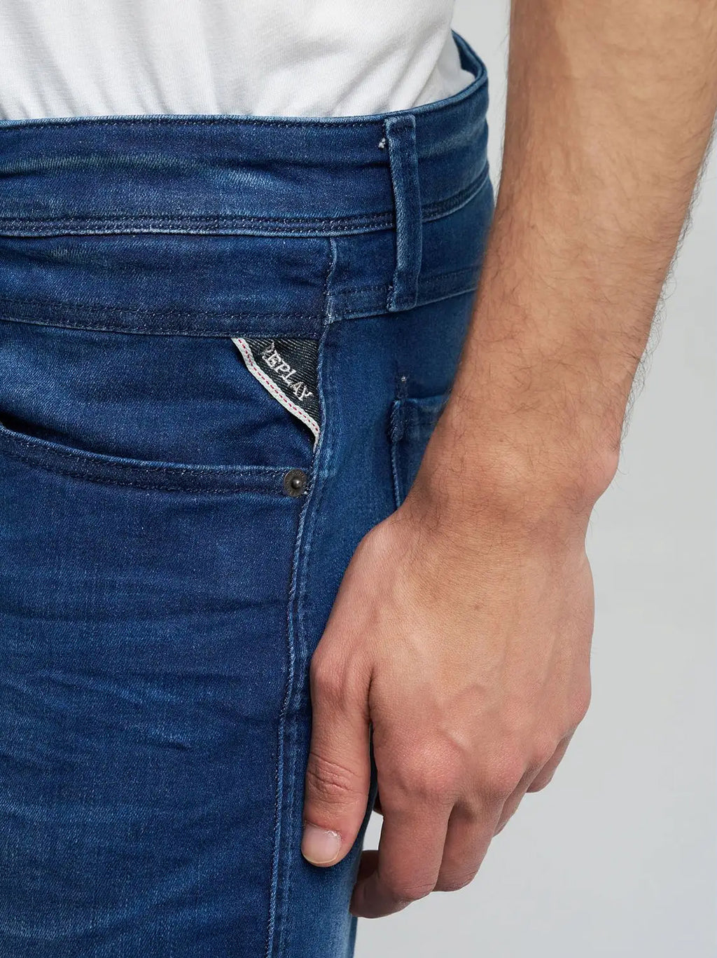 Mens Medium Blue Anbass Slim Jean