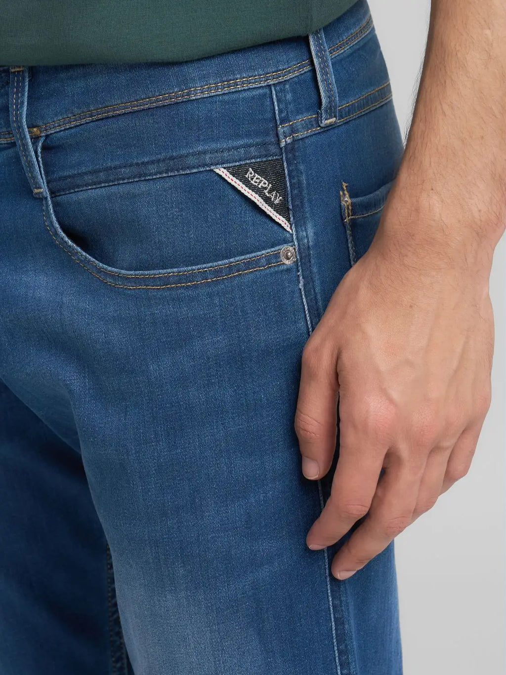 Mens Dark Blue Anbass Slim Jean