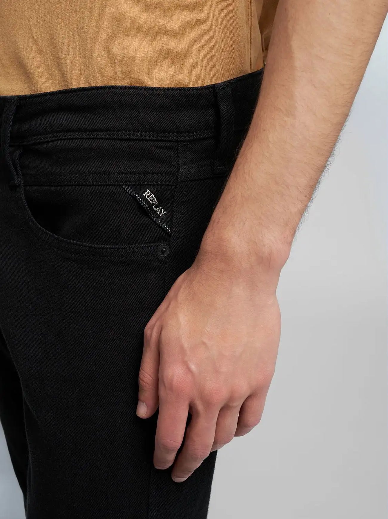 Mens Black Anbass Slim Jean