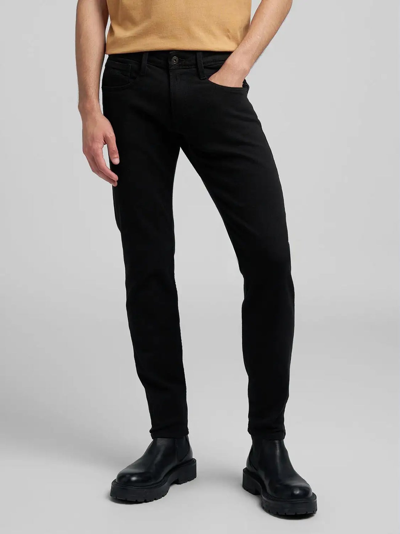 Mens Black Anbass Slim Jean