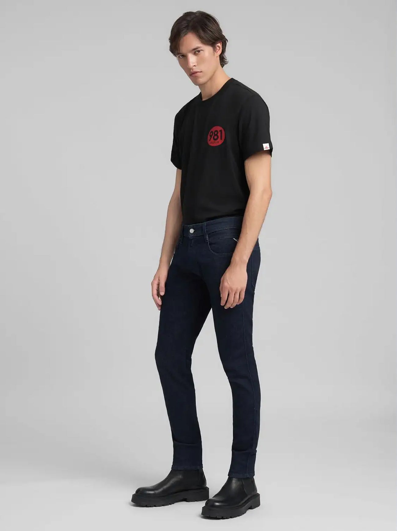 Mens Dark Blue Anbass Jean