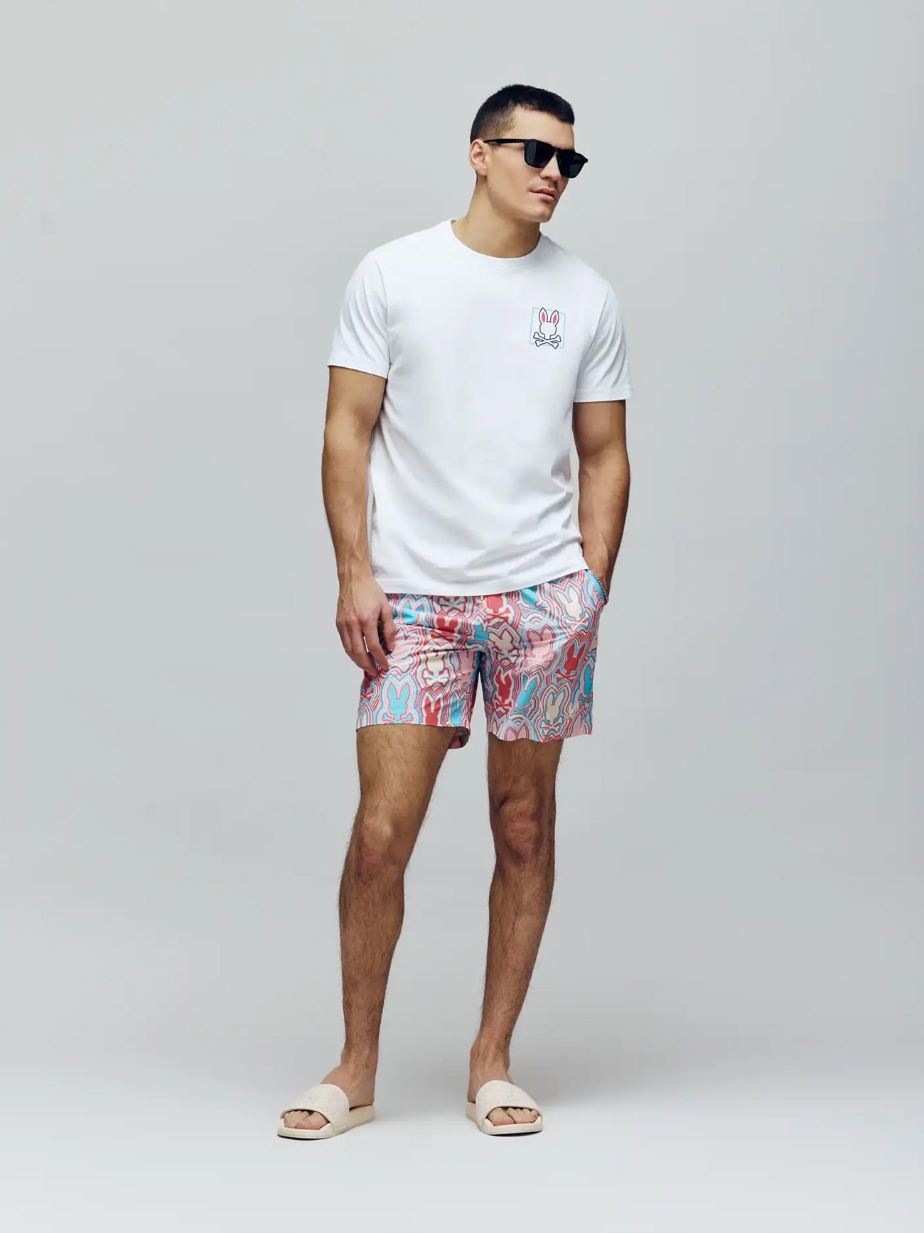 Mens White Cap Grey Chuck Lightweight Swim Short