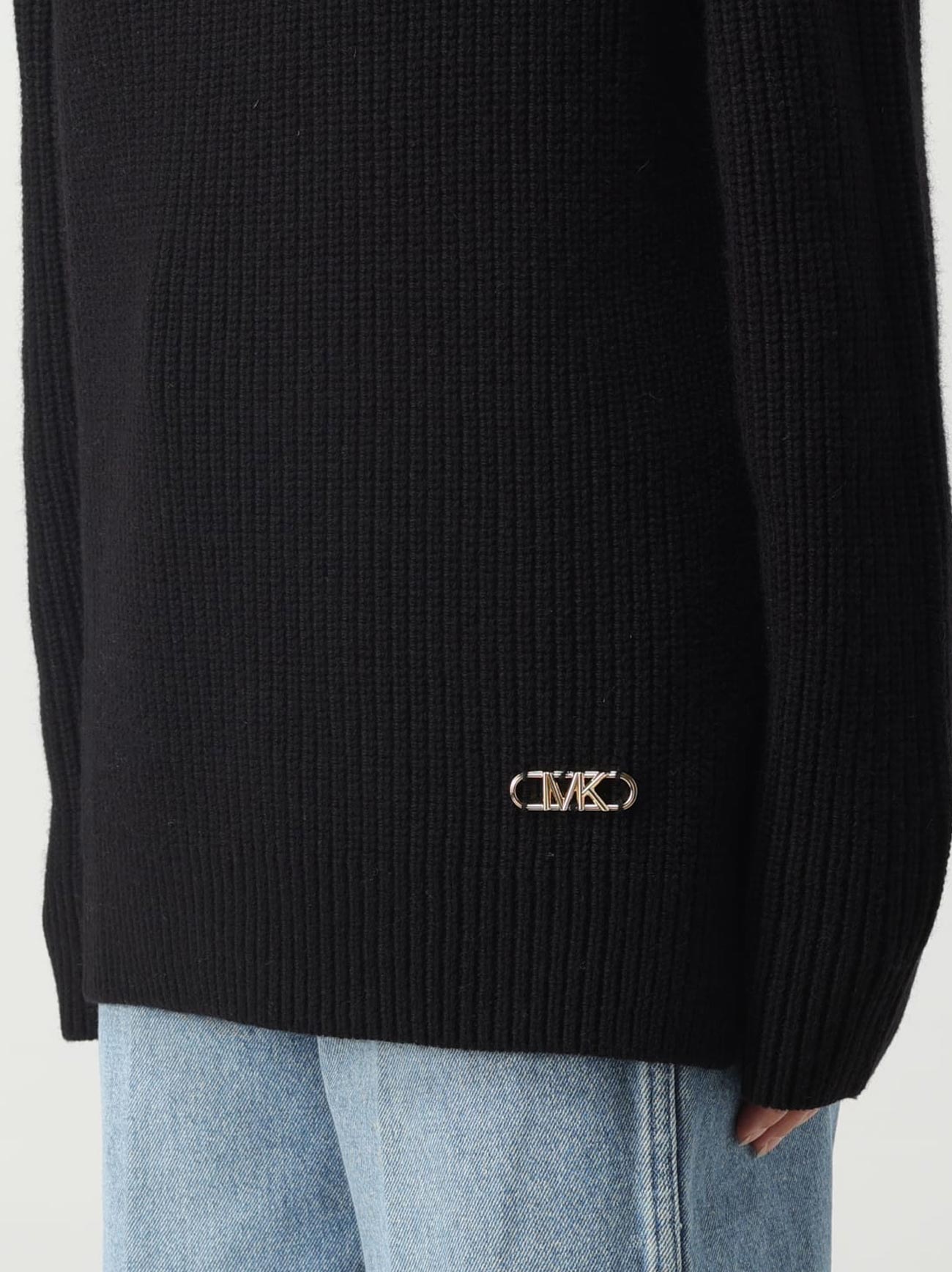 Womens Black Funnel Neck Jumper