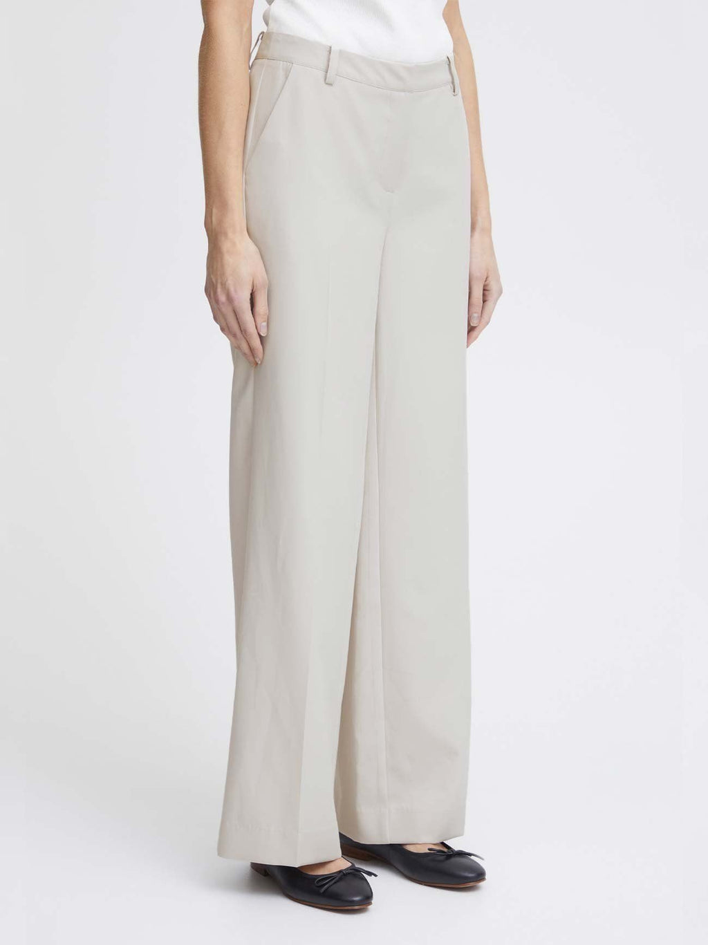 Womens Silver Grey Lexi Wide Trouser