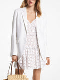 Womens White Linen Blend Boyfriend Blazer