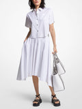 Womens White Cotton Poplin Skirt
