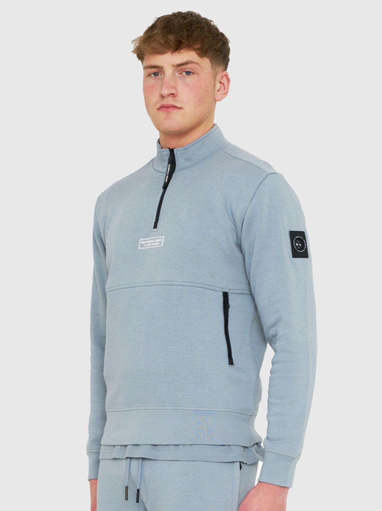 Mens Nardo Grey Siren Quarter Zip Sweatshirt