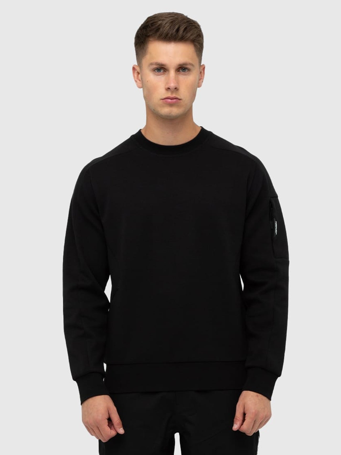 Mens Black Tecnica Crew Neck Sweatshirt