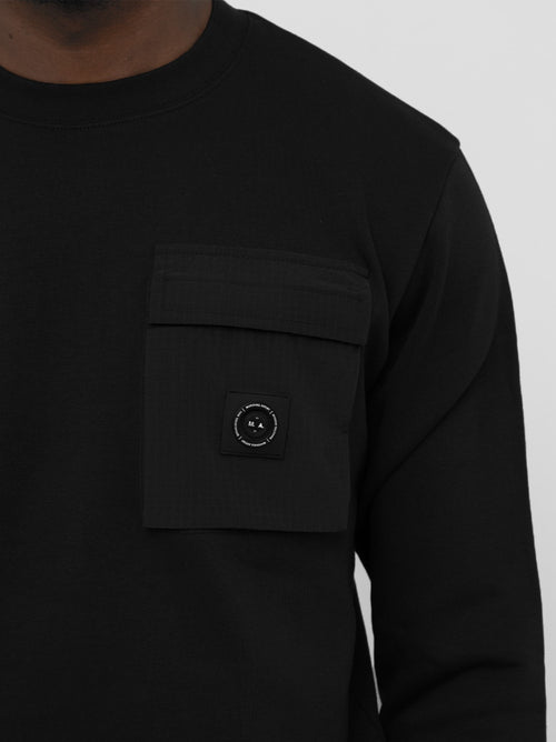 Mens Black Nevado Crew Neck Sweatshirt